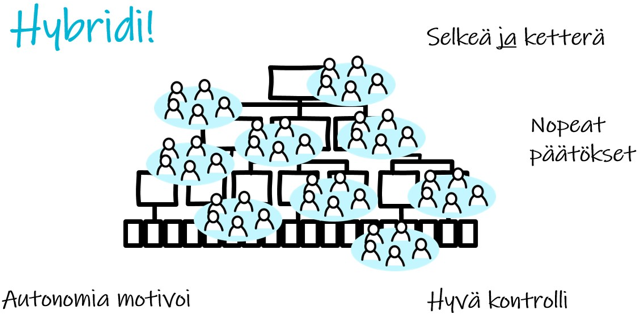 Selkeä hybridiorganisaatio. Ymmärrettävä hybridi.