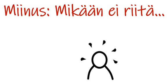 Miinus - mikään ei riitä.