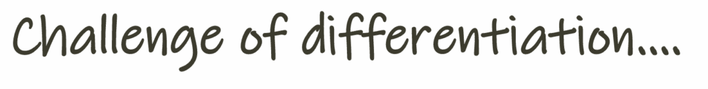 Text: “Challenge of differentiation…”