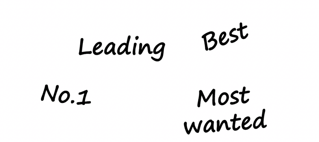 Text: “Leading Best No.1 Most wanted”