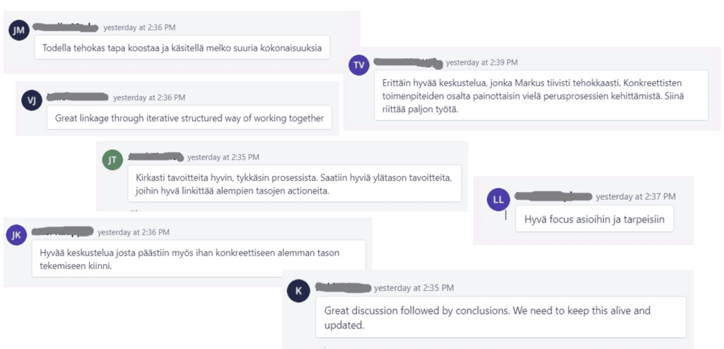 what did people have to say? comments in finnish and english