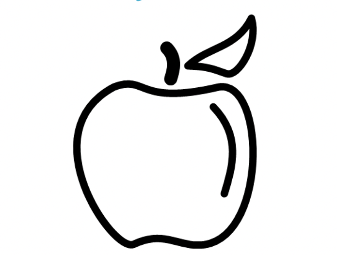 Drawing of an apple that represents a low-hanging fruit.