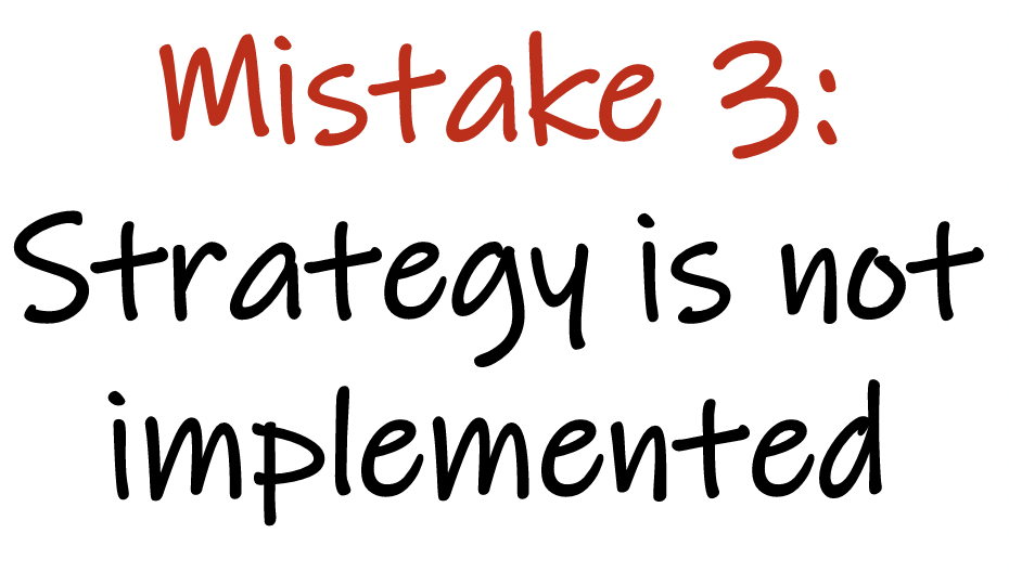 Text: Mistake 3: Strategy is not implemented.