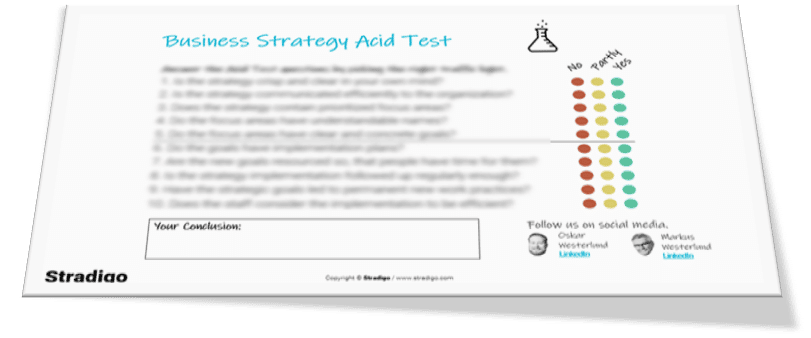 This is an image of the Business Strategy Acid Test PDF file.